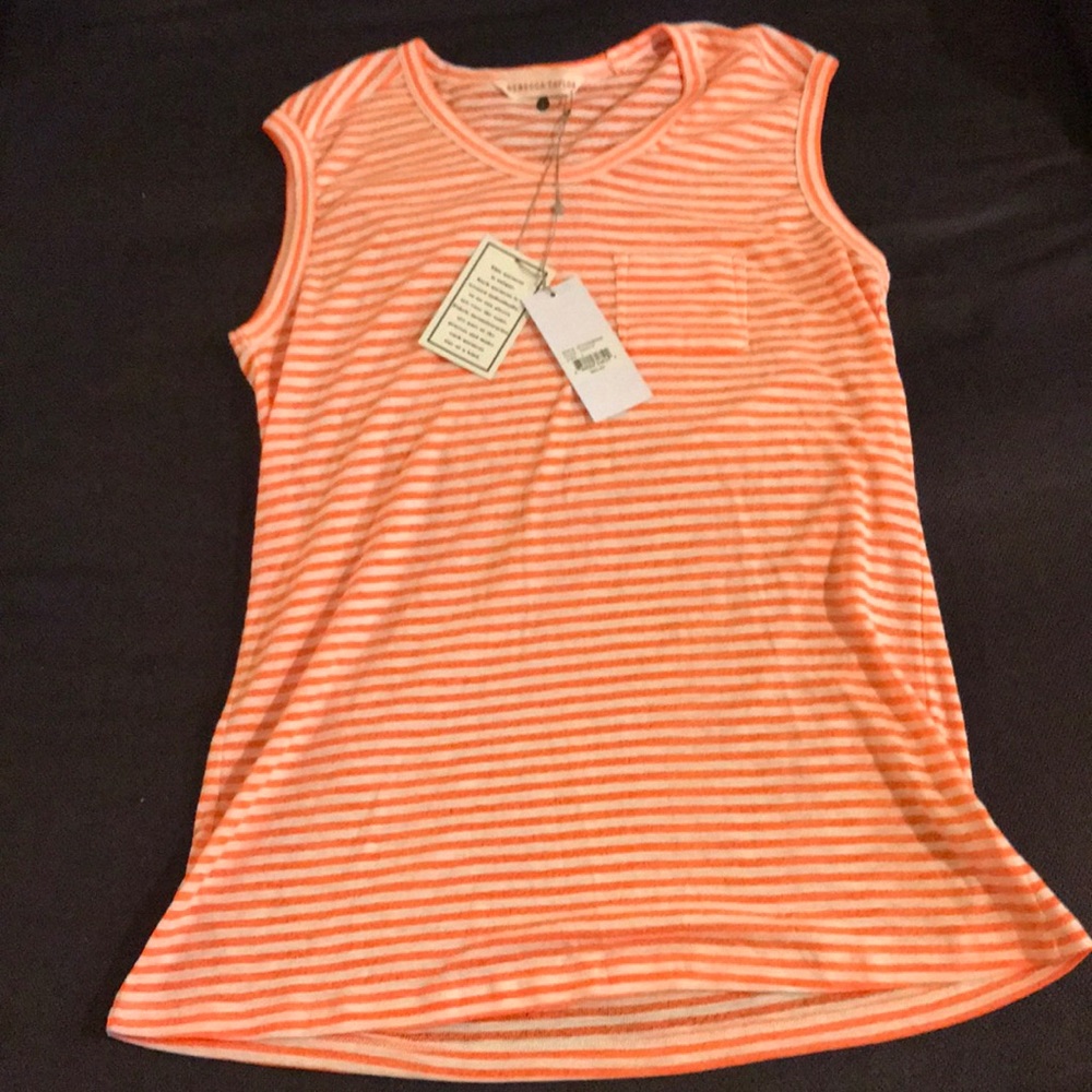 NWT Rebecca Taylor orange striped top